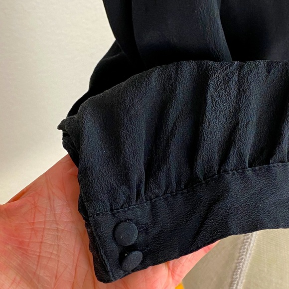 Madewell Black Silk Wrap Top - Picture 8 of 9